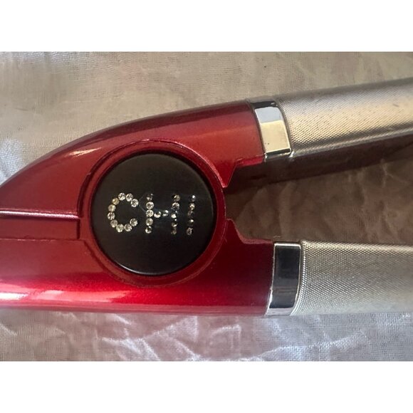 Chi Ceramic Flat Iron 1” Tested GF1159 Hair Straightener Red Silver Long‎ Cord - Picture 2 of 8